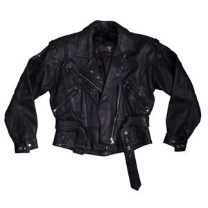 Vintage 80s Chrome Gear Womens Leather Jacket